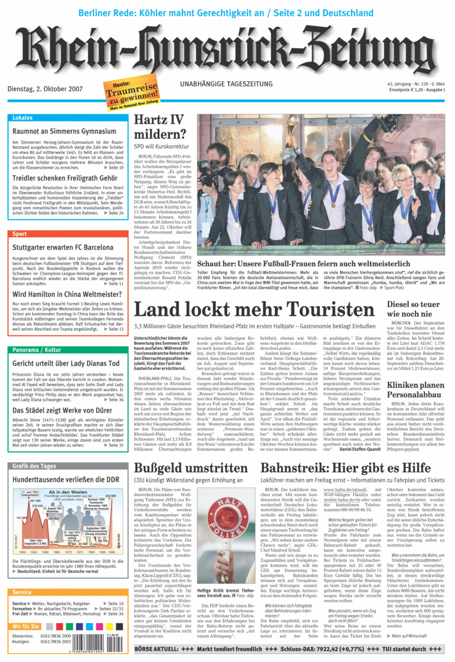 Rhein-Hunsrück-Zeitung vom Dienstag, 02.10.2007