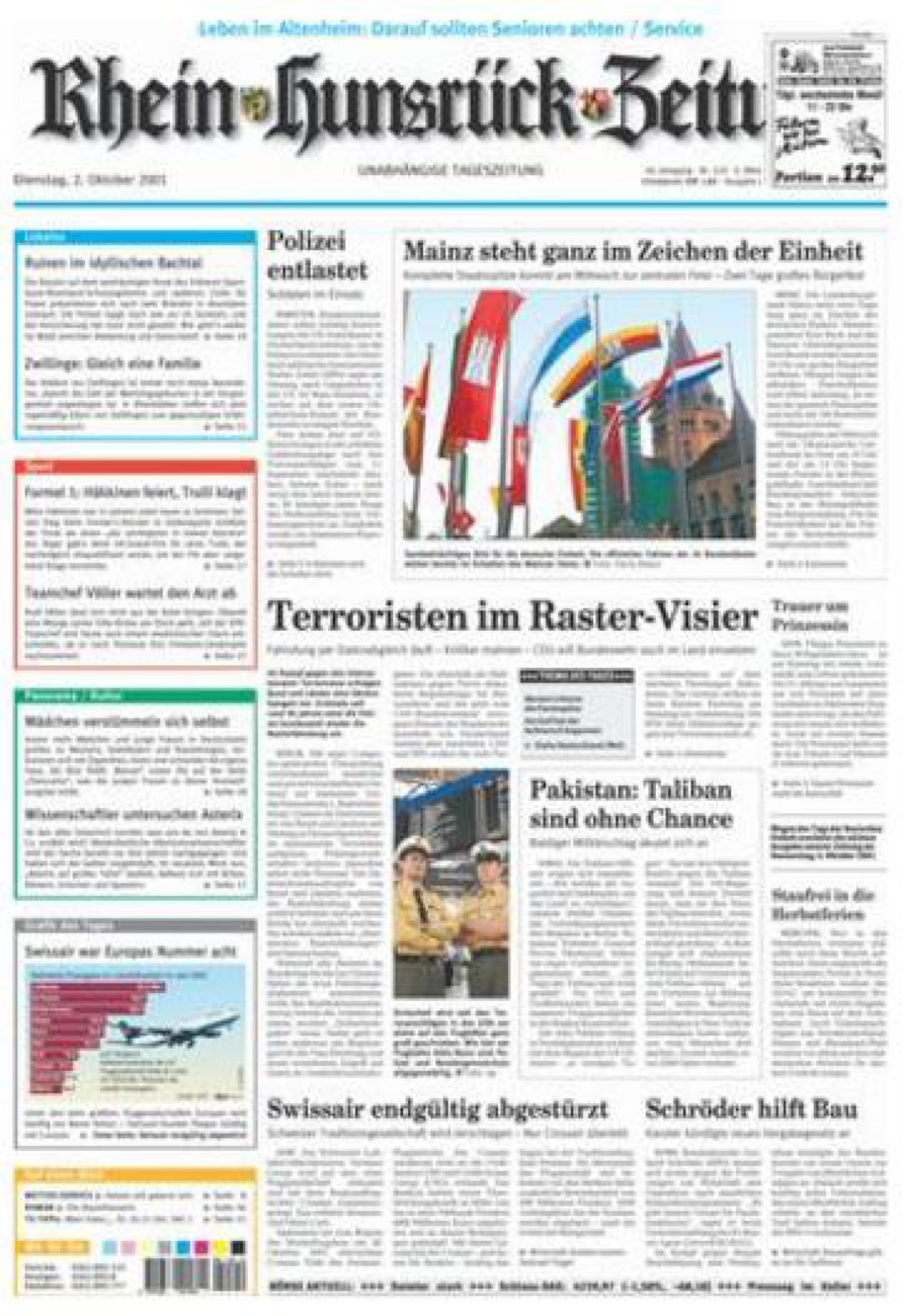 Rhein-Hunsrück-Zeitung vom Dienstag, 02.10.2001