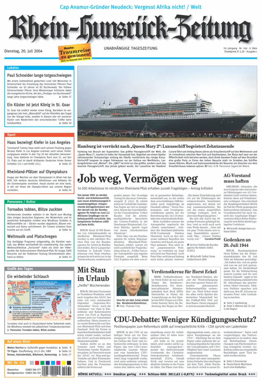 Rhein-Hunsrück-Zeitung vom Dienstag, 20.07.2004