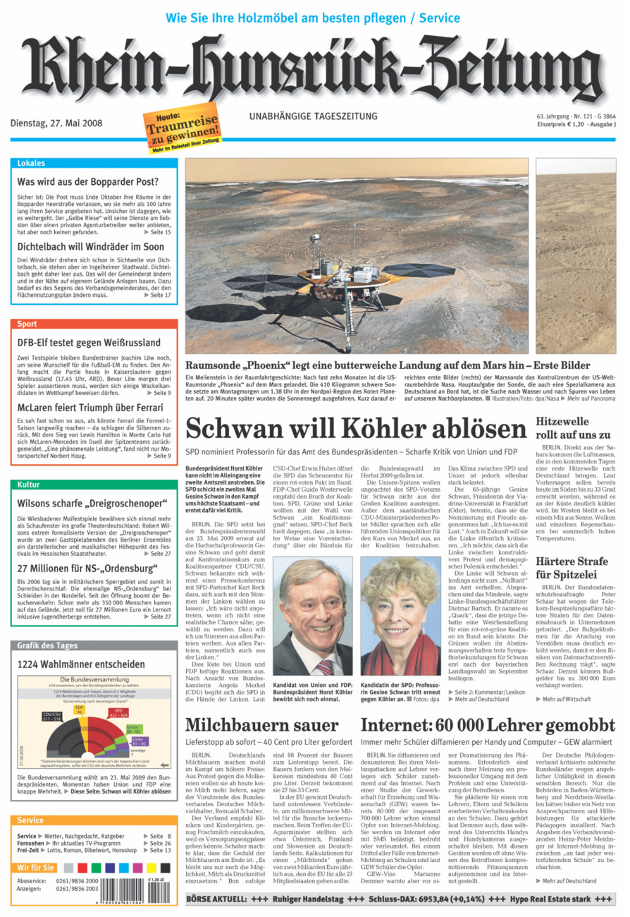 Rhein-Hunsrück-Zeitung vom Dienstag, 27.05.2008