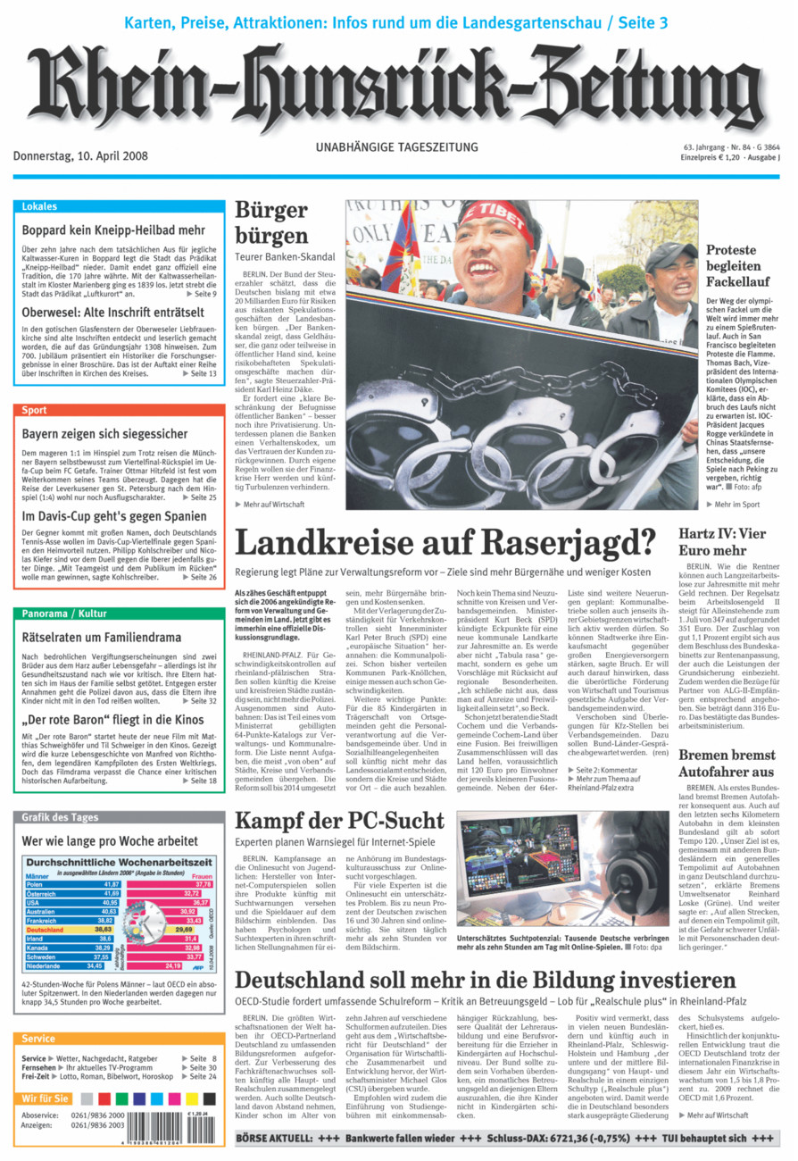 Rhein-Hunsrück-Zeitung vom Donnerstag, 10.04.2008