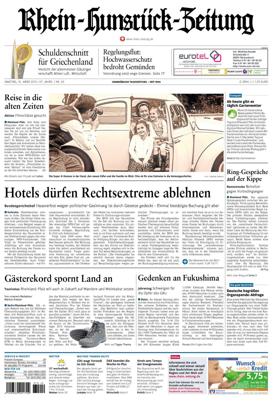 Rhein-Hunsrück-Zeitung vom Samstag, 10.03.2012
