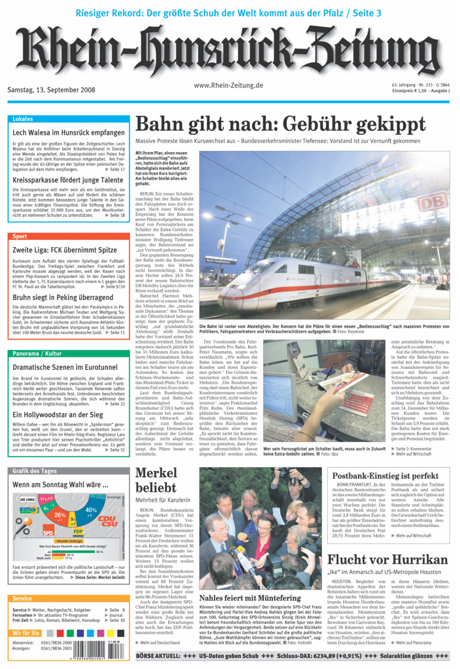 Rhein-Hunsrück-Zeitung vom Samstag, 13.09.2008
