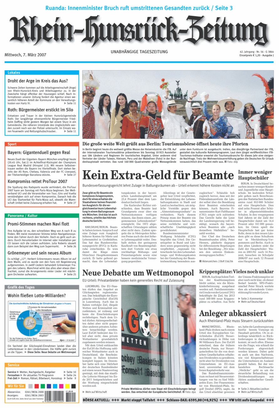 Rhein-Hunsrück-Zeitung vom Mittwoch, 07.03.2007