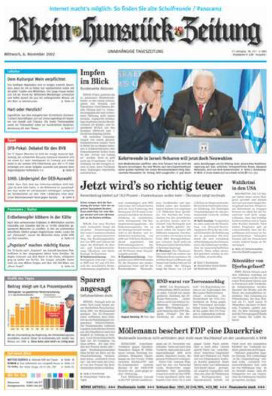 Rhein-Hunsrück-Zeitung vom Mittwoch, 06.11.2002