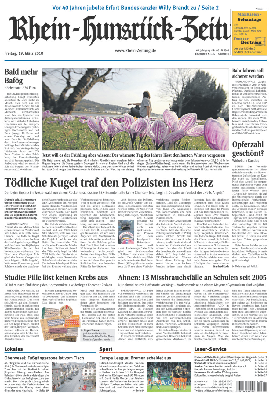 Rhein-Hunsrück-Zeitung vom Freitag, 19.03.2010