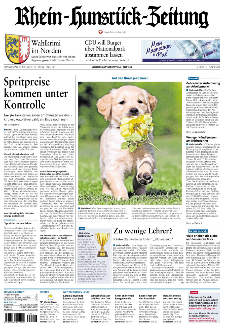 Rhein-Hunsrück-Zeitung vom Donnerstag, 03.05.2012