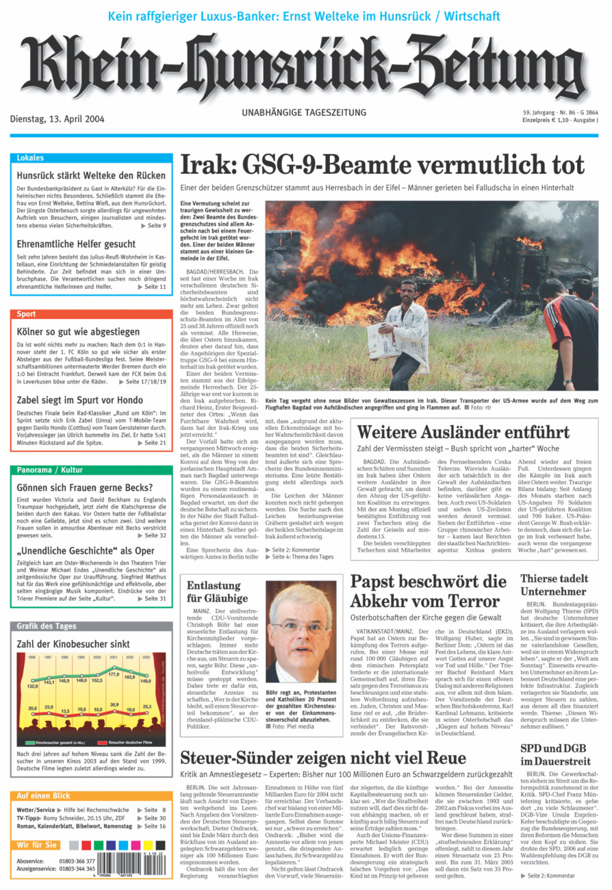 Rhein-Hunsrück-Zeitung vom Dienstag, 13.04.2004