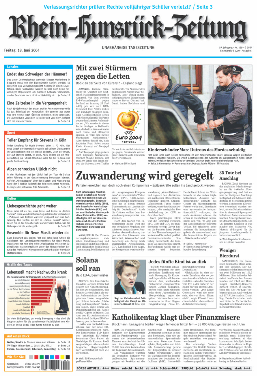 Rhein-Hunsrück-Zeitung vom Freitag, 18.06.2004