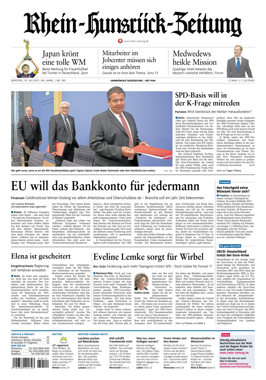 Rhein-Hunsrück-Zeitung vom Dienstag, 19.07.2011