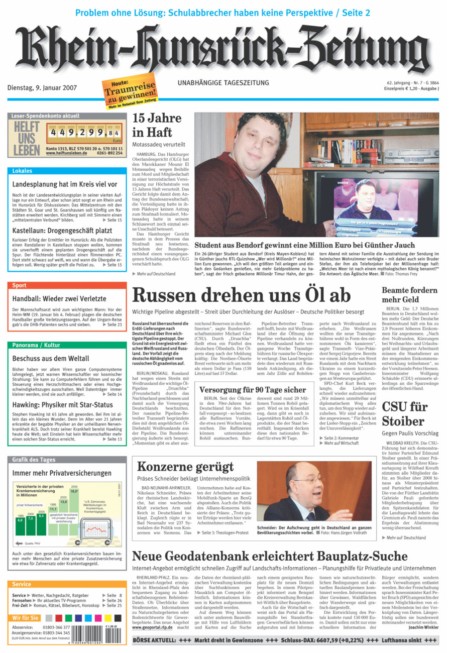 Rhein-Hunsrück-Zeitung vom Dienstag, 09.01.2007