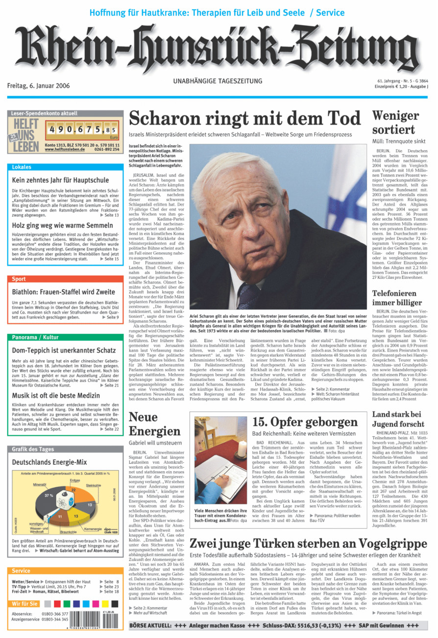 Rhein-Hunsrück-Zeitung vom Freitag, 06.01.2006
