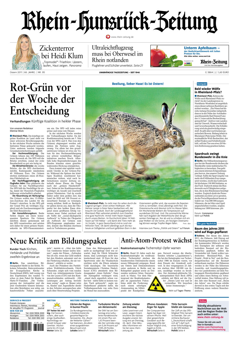 Rhein-Hunsrück-Zeitung vom Samstag, 23.04.2011
