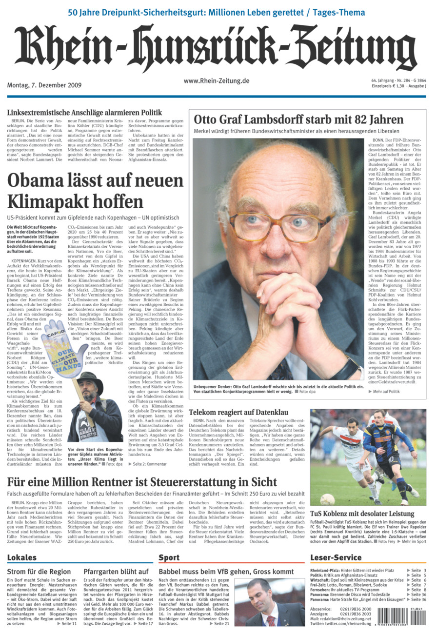 Rhein-Hunsrück-Zeitung vom Montag, 07.12.2009