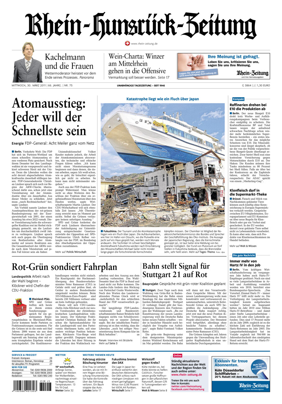 Rhein-Hunsrück-Zeitung vom Mittwoch, 30.03.2011