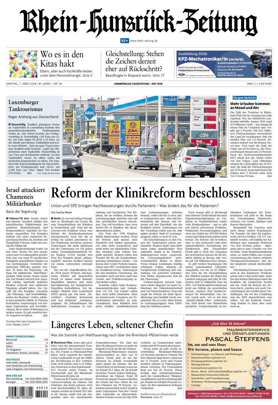 Rhein-Hunsrück-Zeitung vom Samstag, 07.03.2026