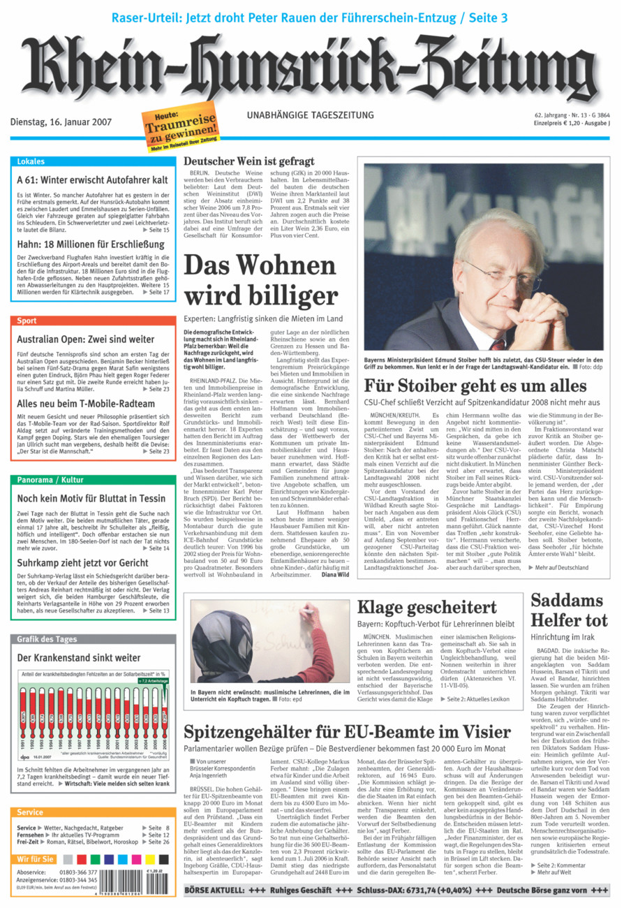 Rhein-Hunsrück-Zeitung vom Dienstag, 16.01.2007