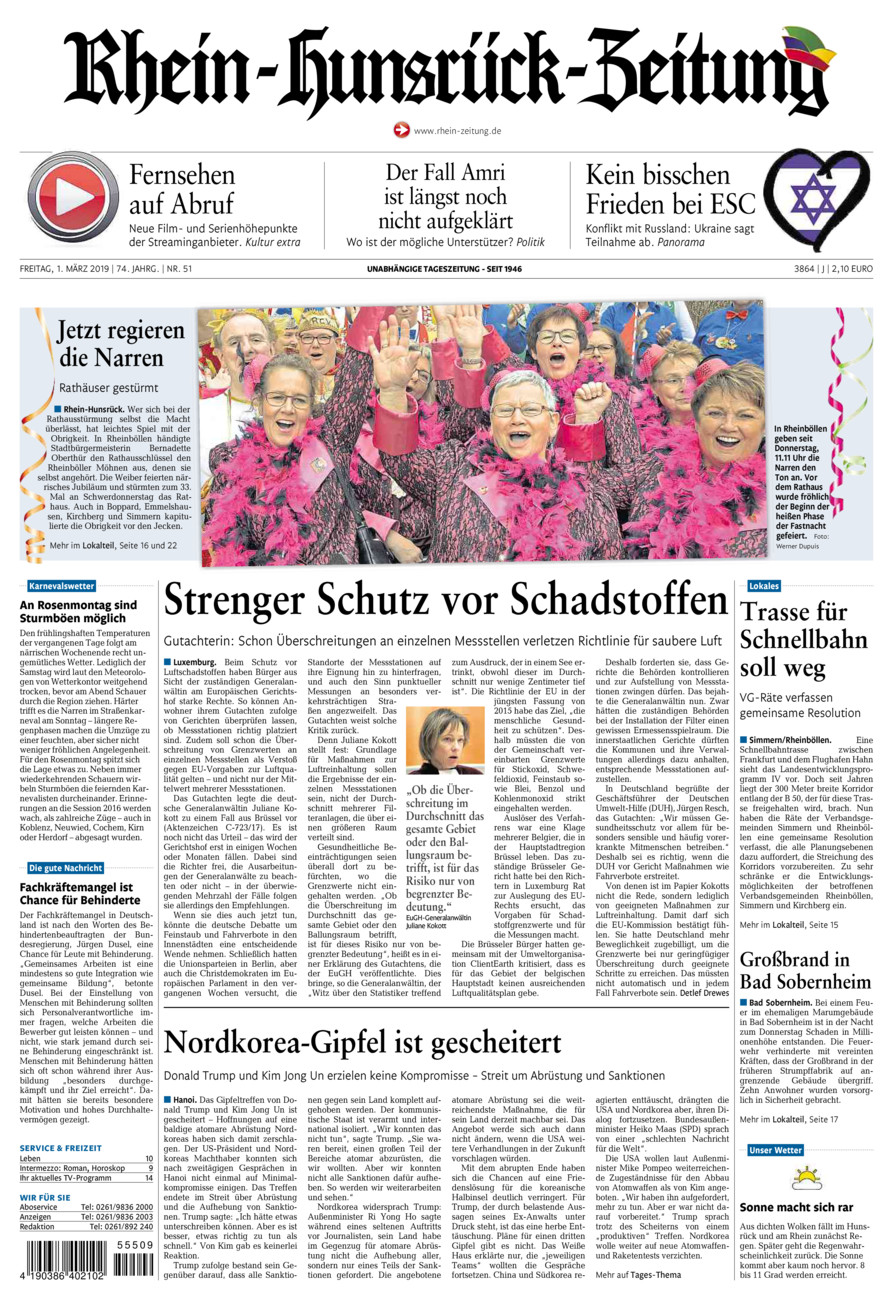 Rhein-Hunsrück-Zeitung vom Freitag, 01.03.2019