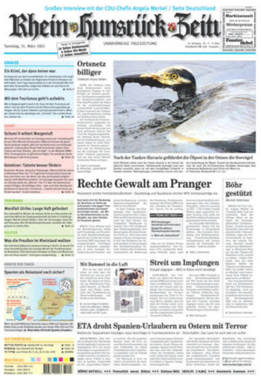 Rhein-Hunsrück-Zeitung vom Samstag, 31.03.2001