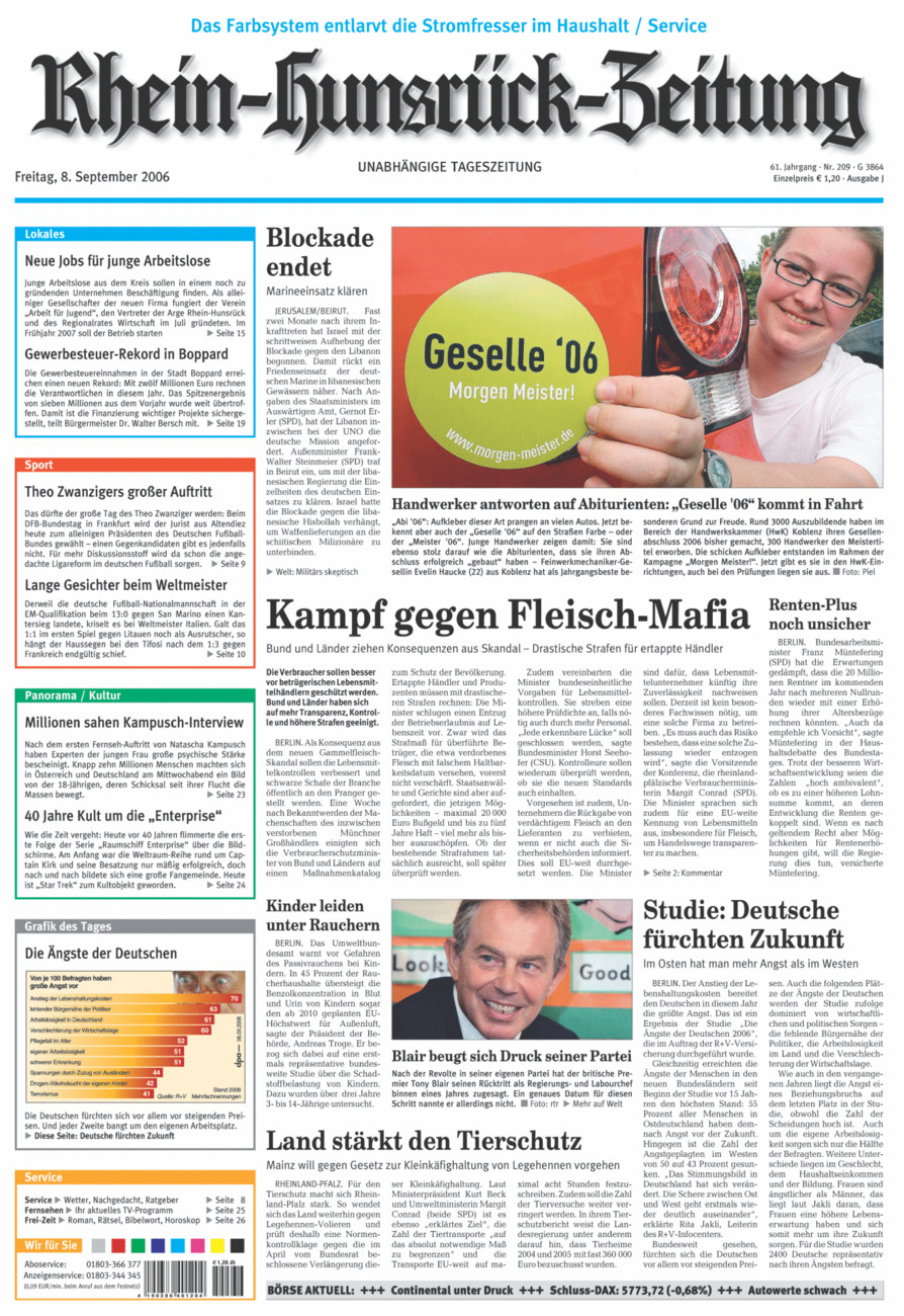 Rhein-Hunsrück-Zeitung vom Freitag, 08.09.2006