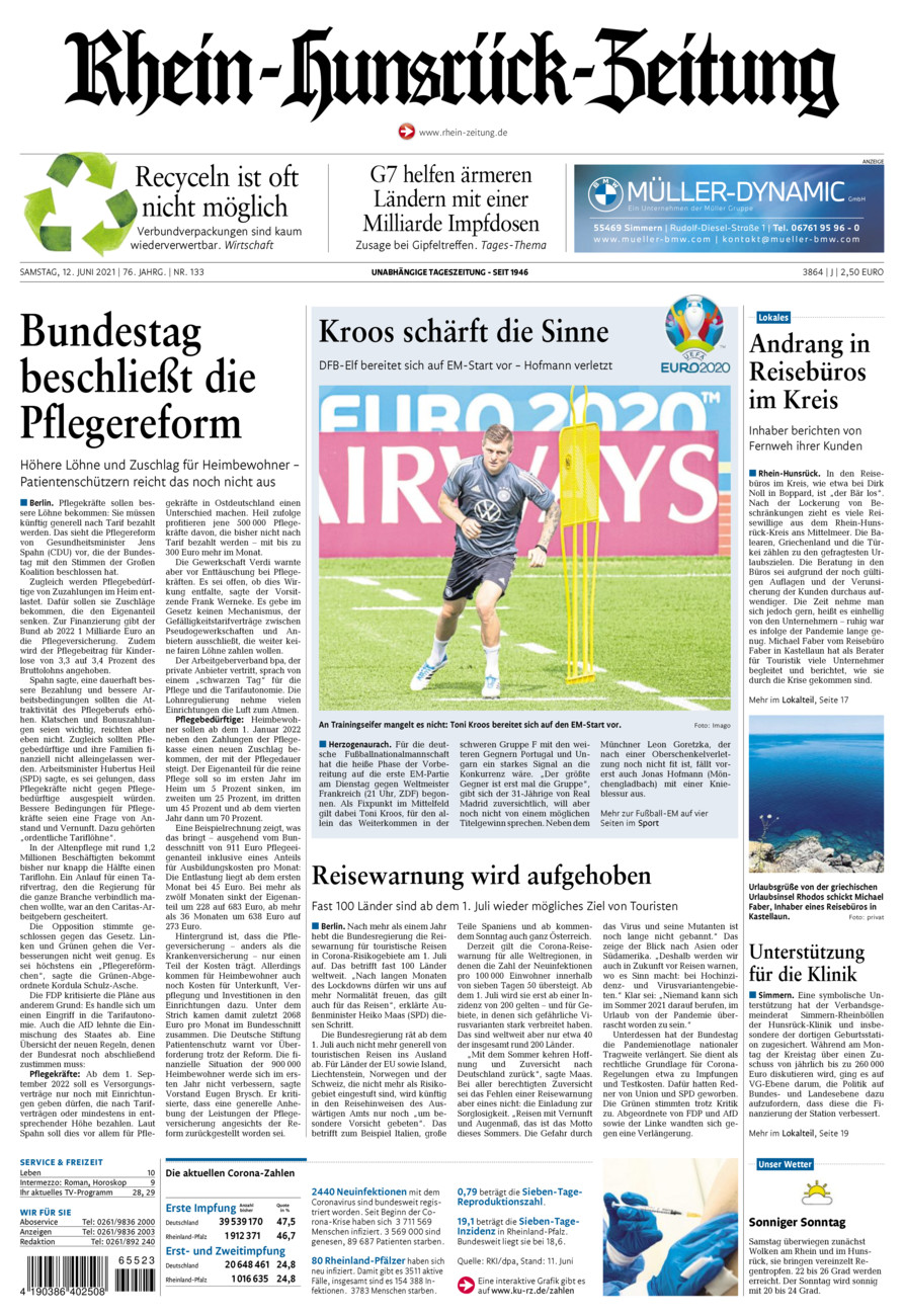 Rhein-Hunsrück-Zeitung vom Samstag, 12.06.2021