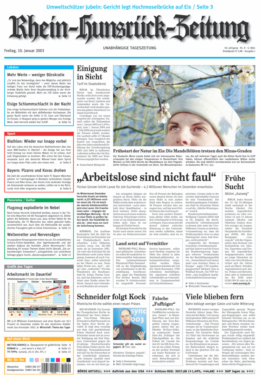 Rhein-Hunsrück-Zeitung vom Freitag, 10.01.2003
