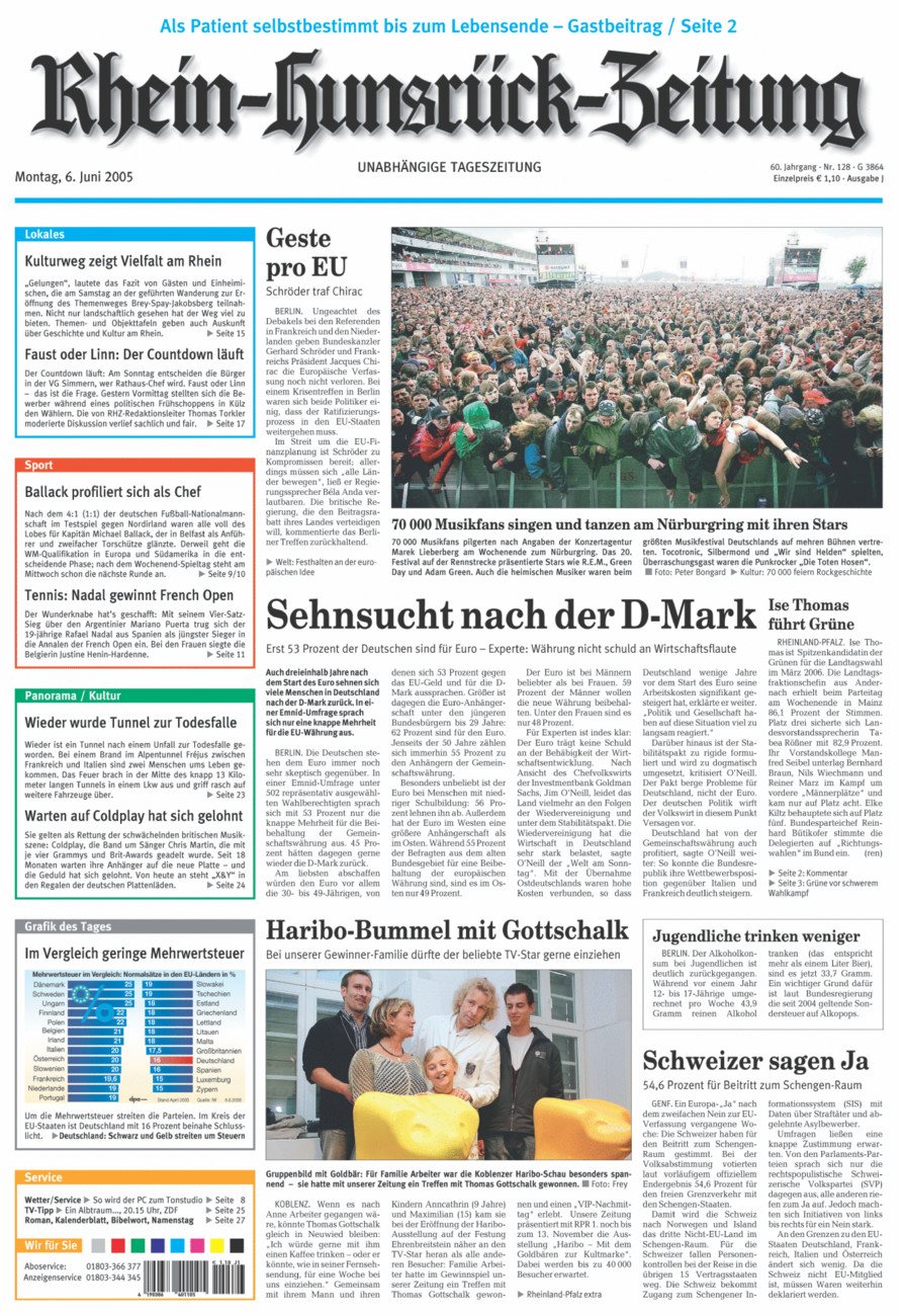 Rhein-Hunsrück-Zeitung vom Montag, 06.06.2005
