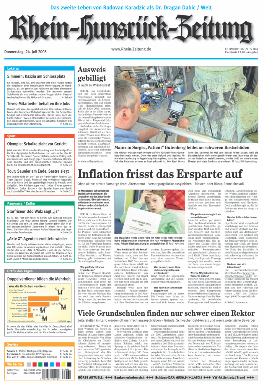 Rhein-Hunsrück-Zeitung vom Donnerstag, 24.07.2008