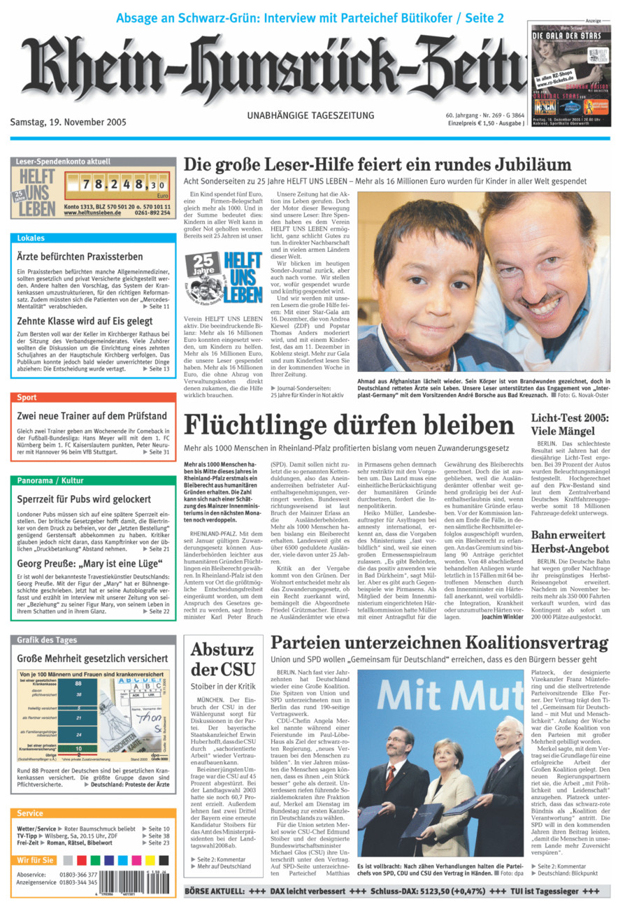 Rhein-Hunsrück-Zeitung vom Samstag, 19.11.2005