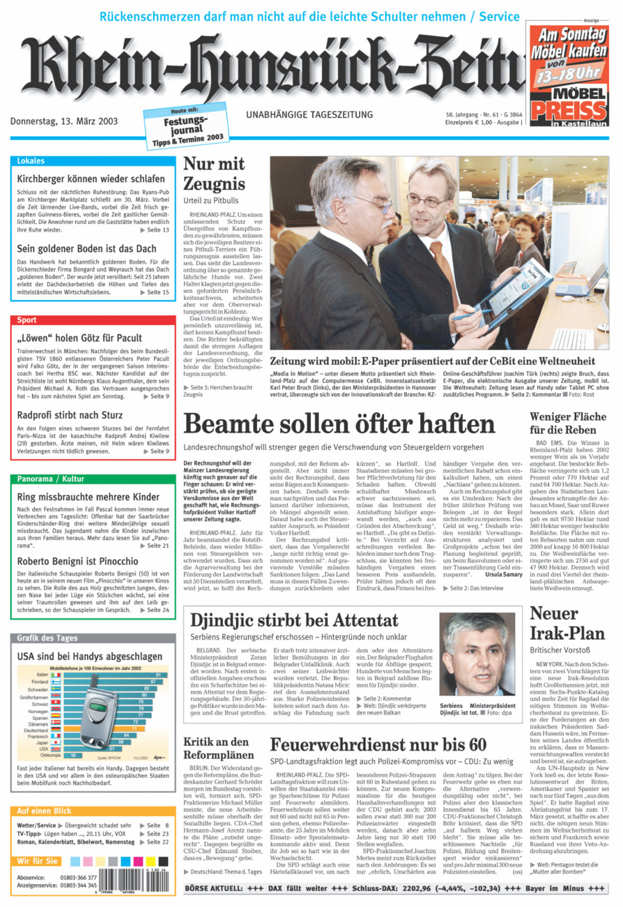Rhein-Hunsrück-Zeitung vom Donnerstag, 13.03.2003