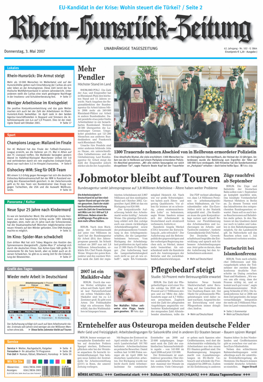 Rhein-Hunsrück-Zeitung vom Donnerstag, 03.05.2007