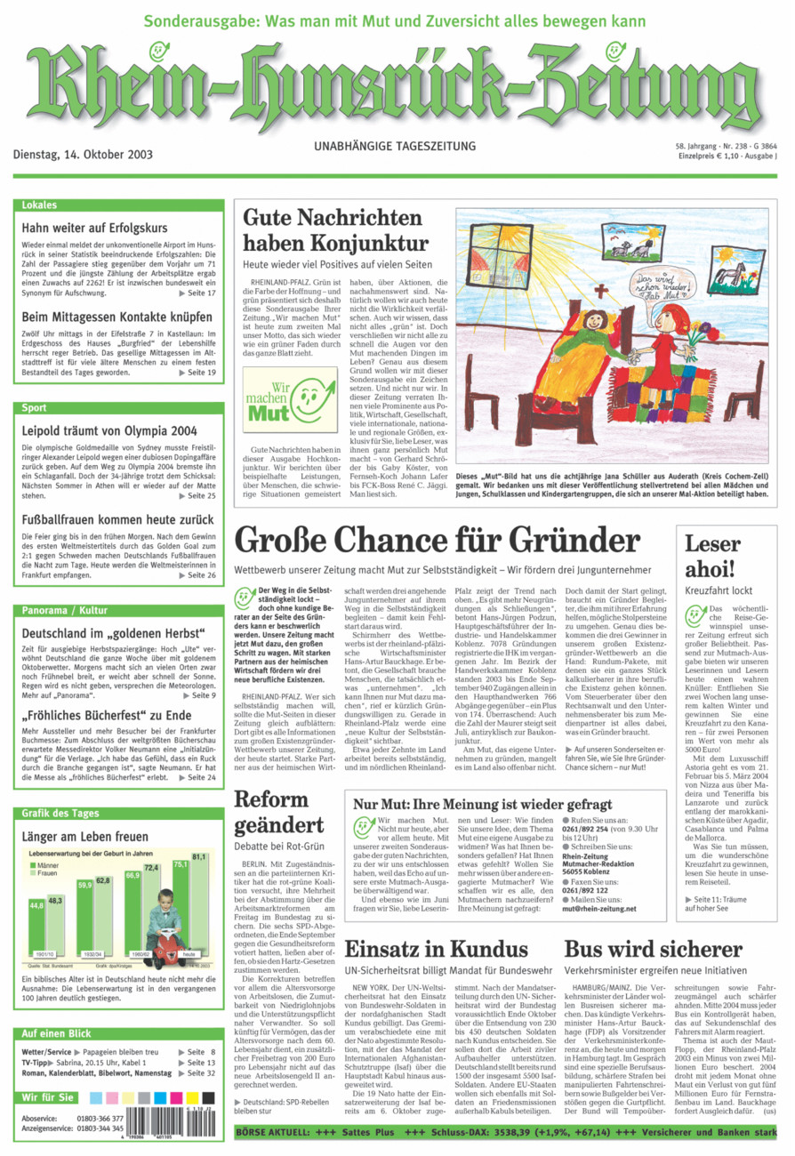 Rhein-Hunsrück-Zeitung vom Dienstag, 14.10.2003