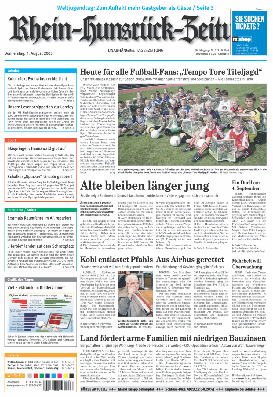 Rhein-Hunsrück-Zeitung vom Donnerstag, 04.08.2005