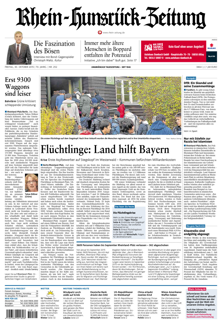 Rhein-Hunsrück-Zeitung vom Freitag, 30.10.2015