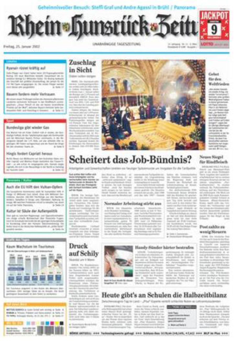 Rhein-Hunsrück-Zeitung vom Freitag, 25.01.2002