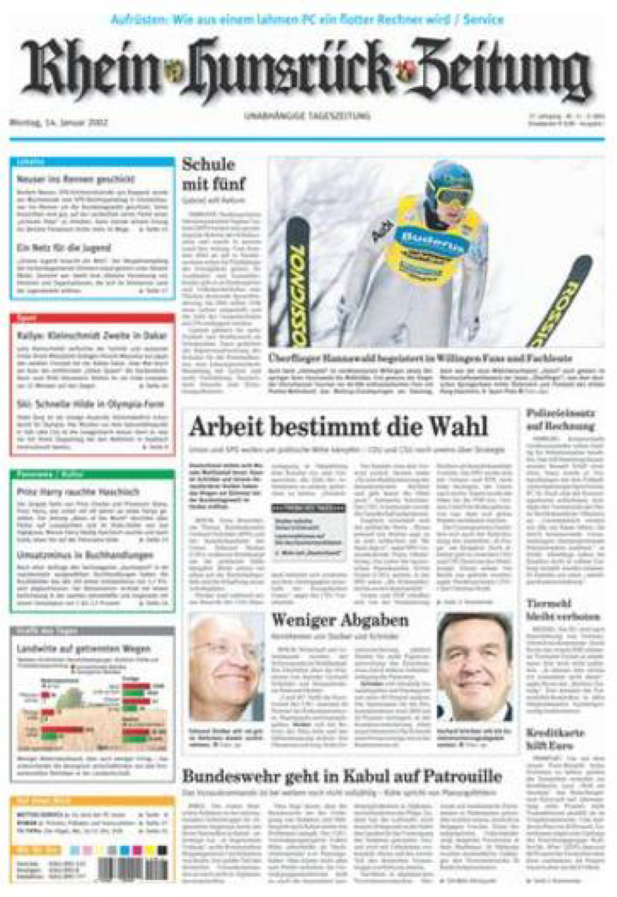 Rhein-Hunsrück-Zeitung vom Montag, 14.01.2002