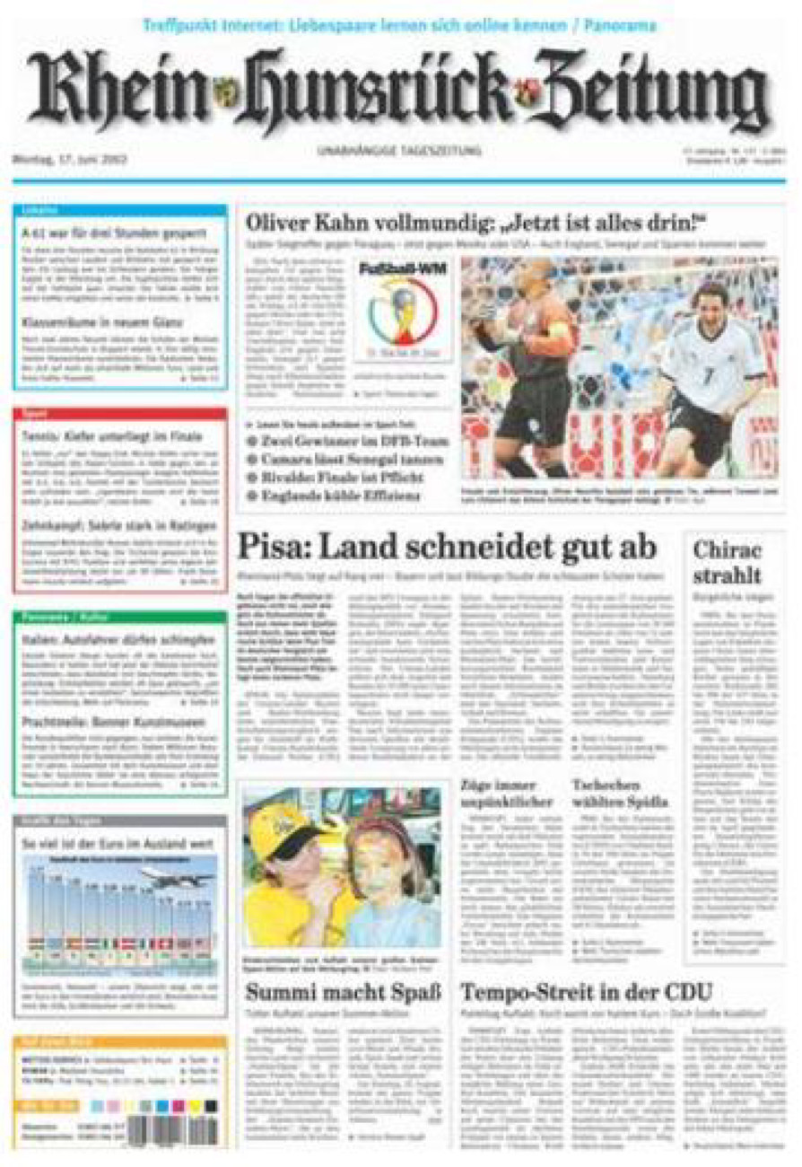 Rhein-Hunsrück-Zeitung vom Montag, 17.06.2002