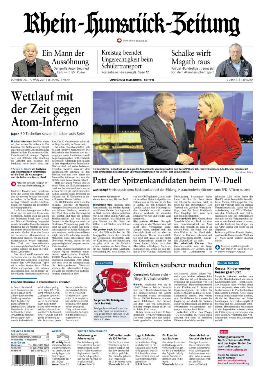 Rhein-Hunsrück-Zeitung vom Donnerstag, 17.03.2011
