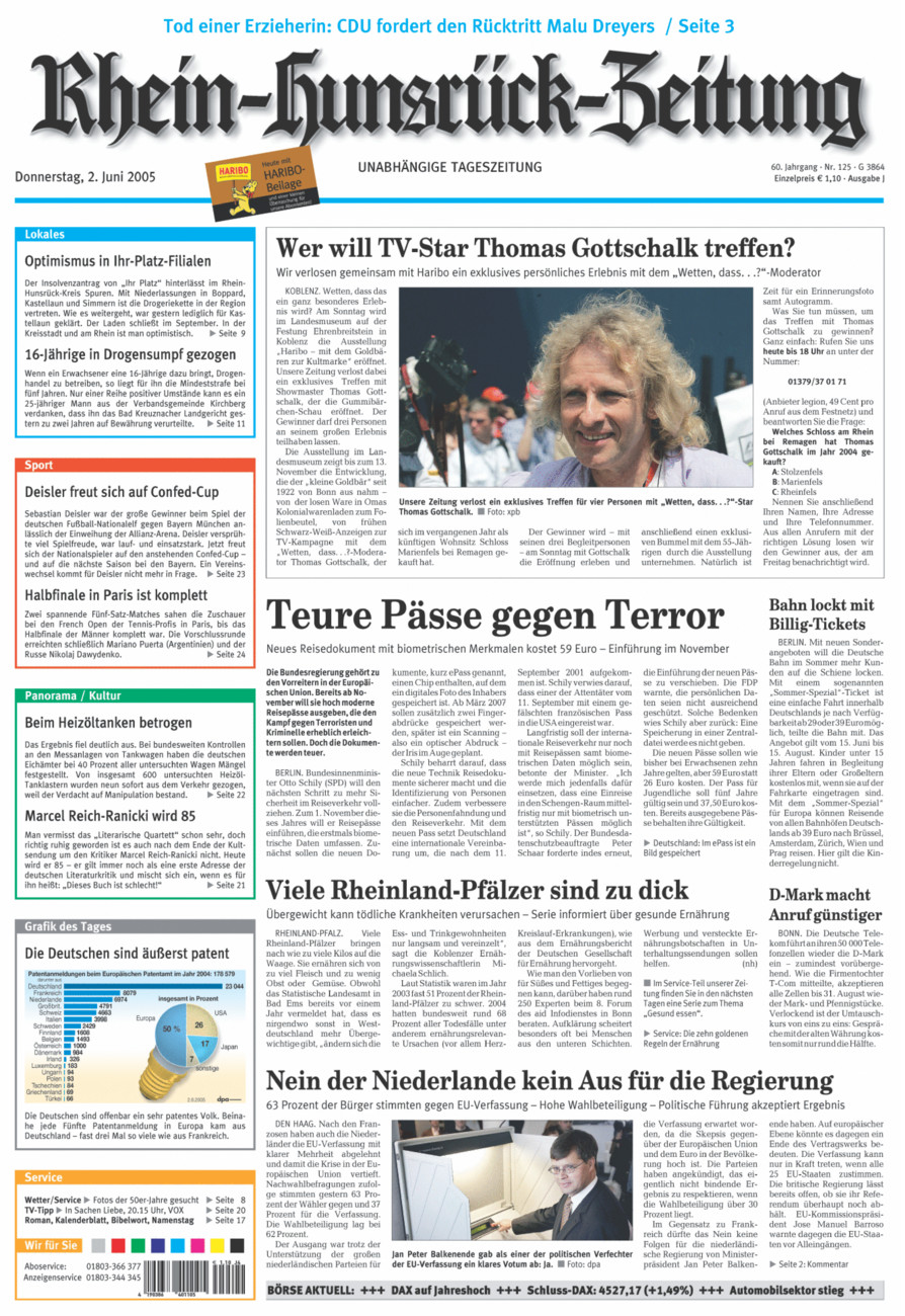 Rhein-Hunsrück-Zeitung vom Donnerstag, 02.06.2005
