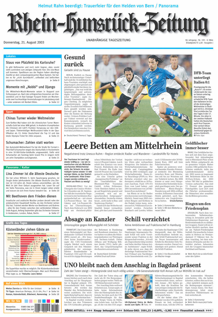 Rhein-Hunsrück-Zeitung vom Donnerstag, 21.08.2003