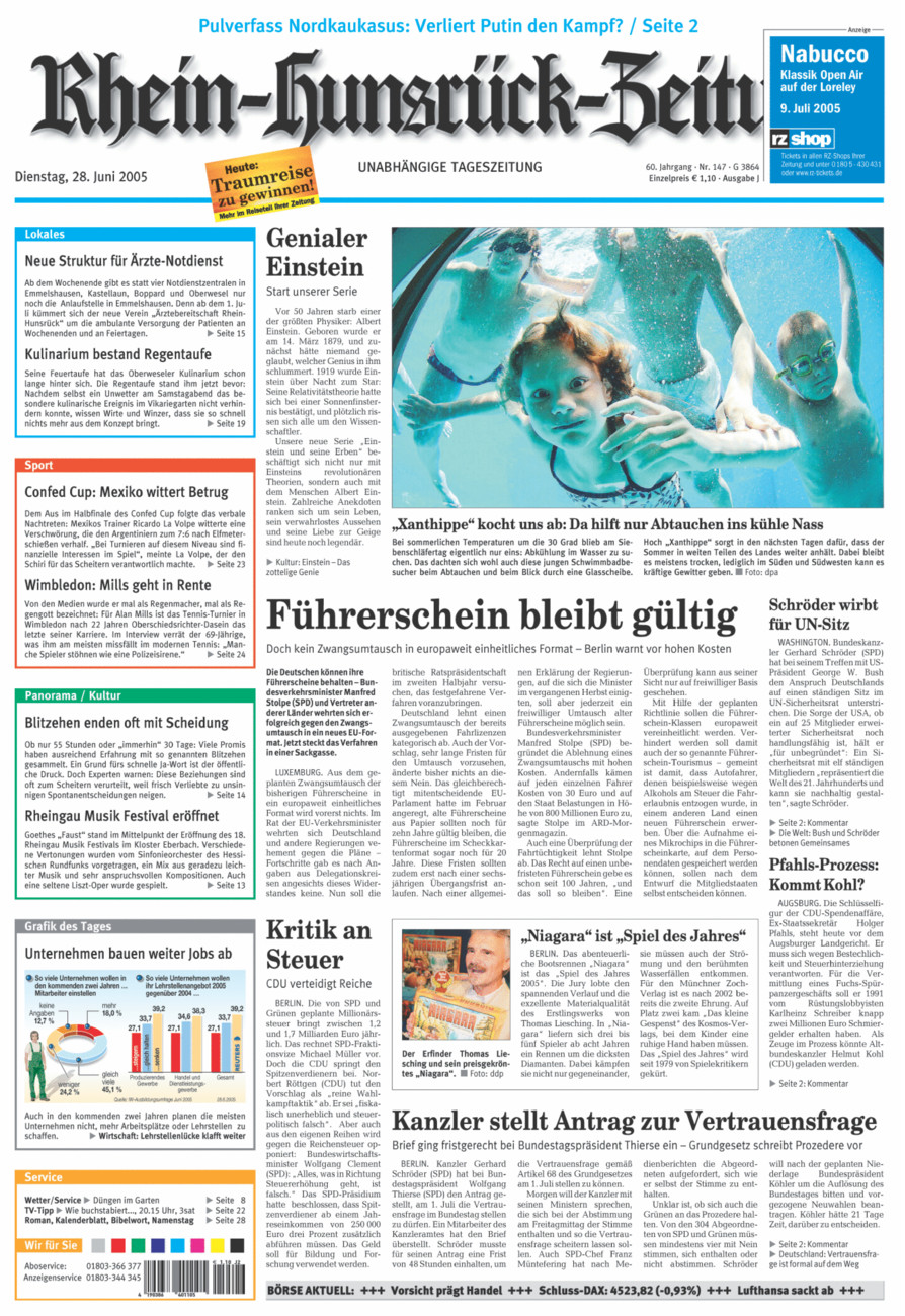 Rhein-Hunsrück-Zeitung vom Dienstag, 28.06.2005