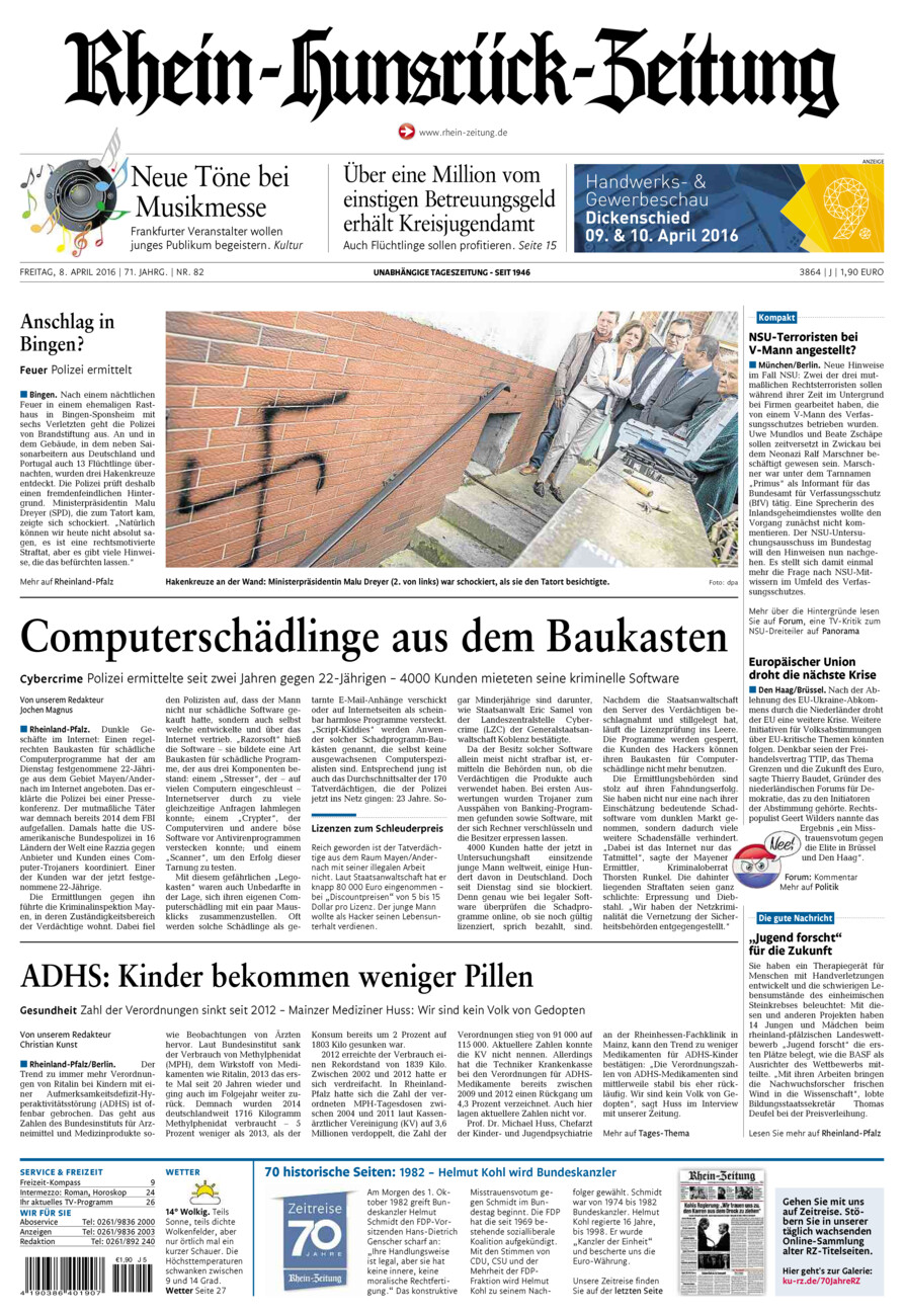 Rhein-Hunsrück-Zeitung vom Freitag, 08.04.2016