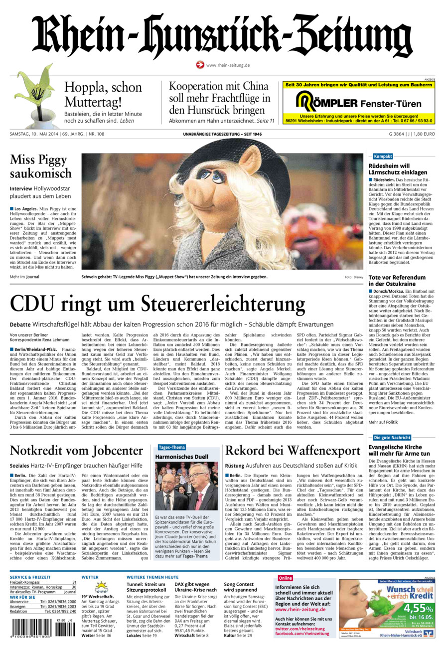 Rhein-Hunsrück-Zeitung vom Samstag, 10.05.2014