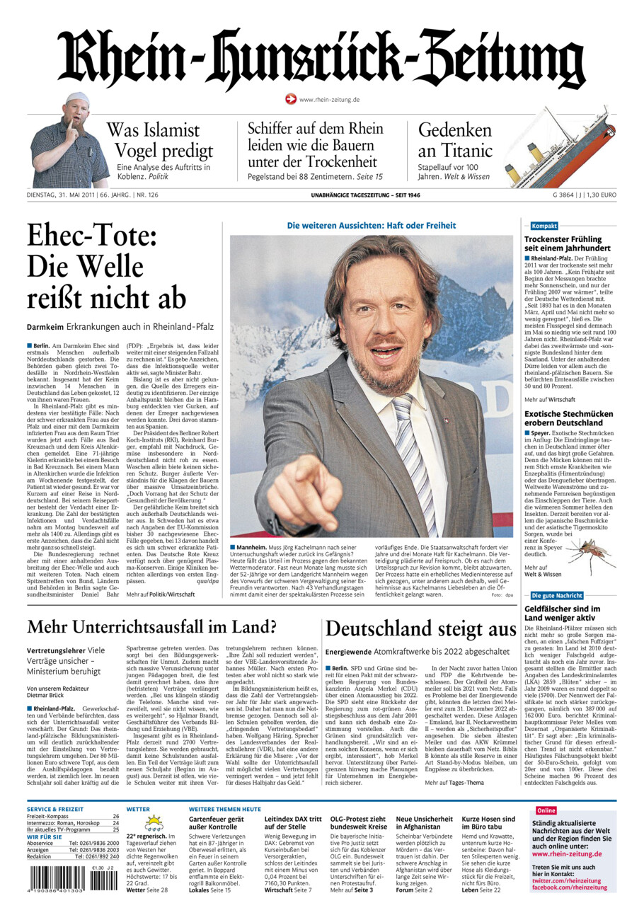 Rhein-Hunsrück-Zeitung vom Dienstag, 31.05.2011