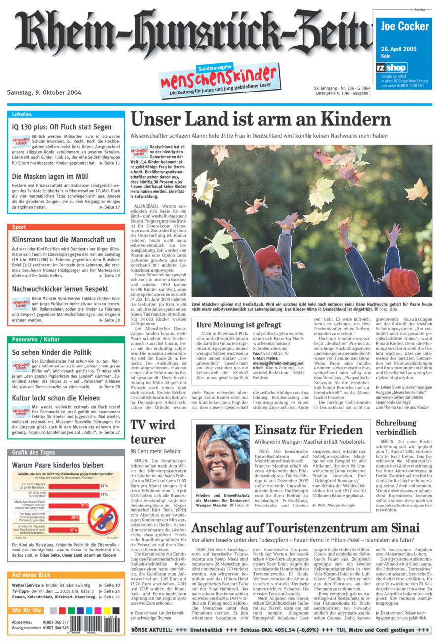 Rhein-Hunsrück-Zeitung vom Samstag, 09.10.2004