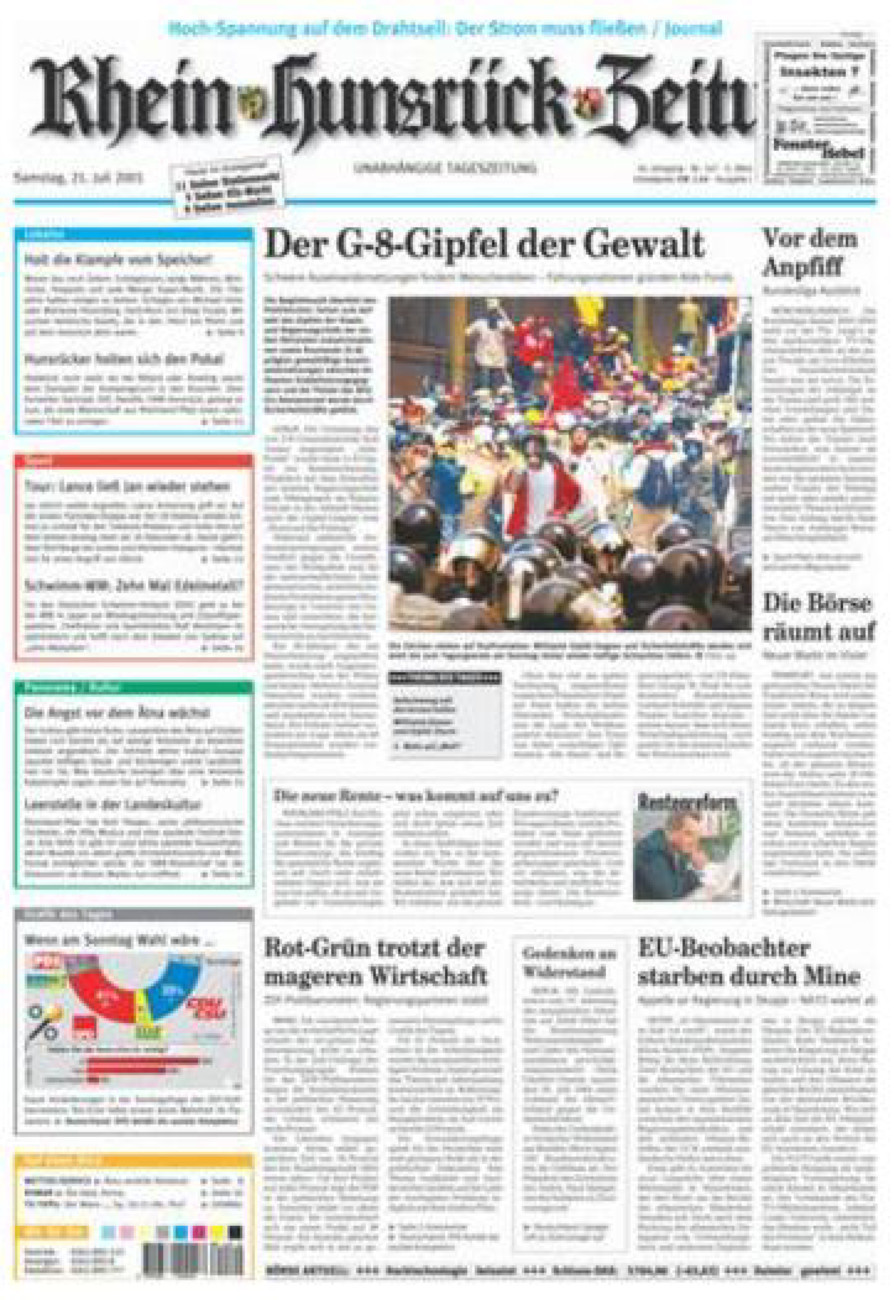 Rhein-Hunsrück-Zeitung vom Samstag, 21.07.2001