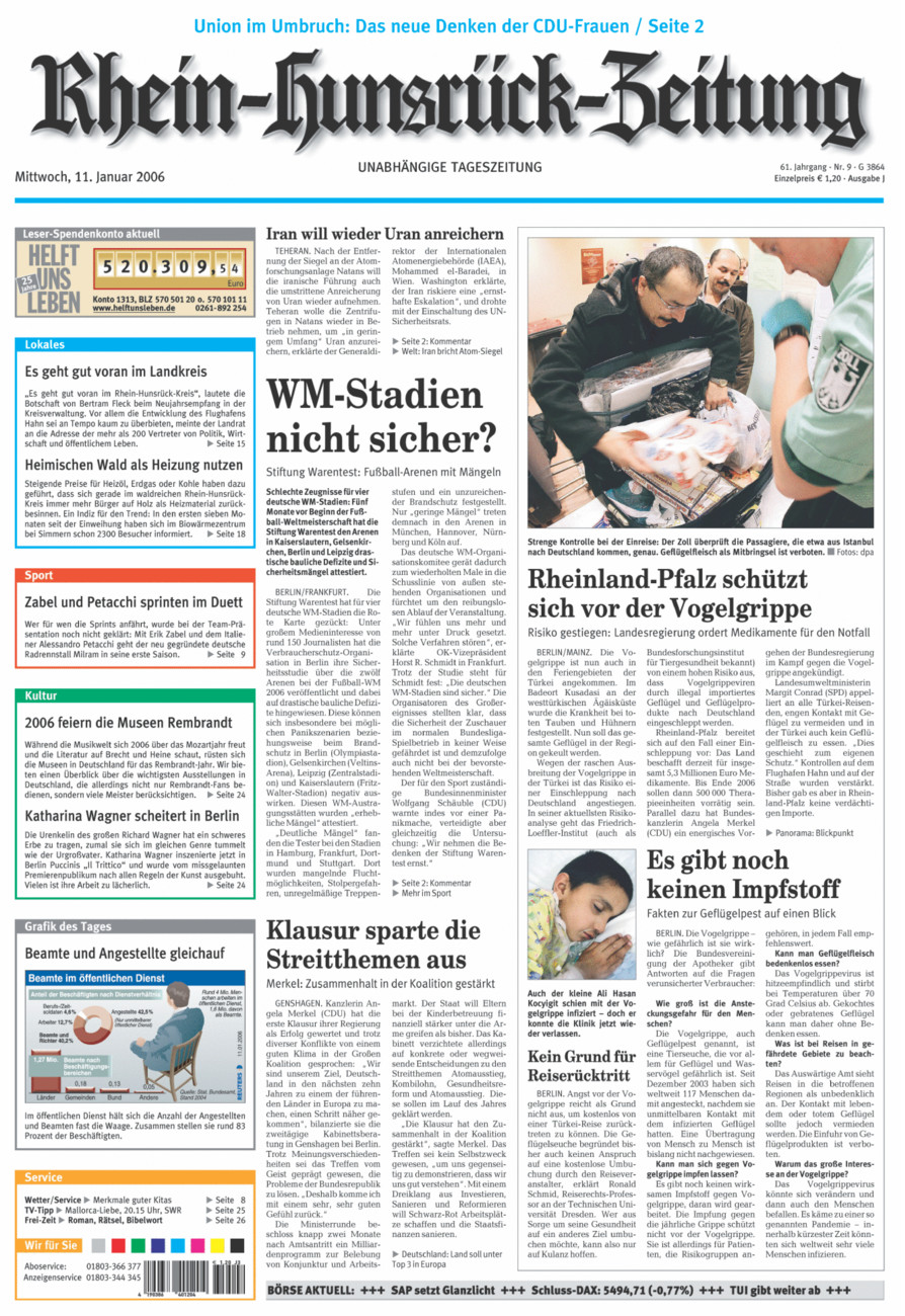 Rhein-Hunsrück-Zeitung vom Mittwoch, 11.01.2006