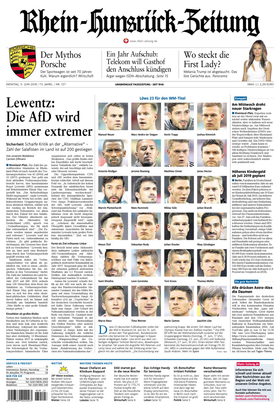 Rhein-Hunsrück-Zeitung vom Dienstag, 05.06.2018