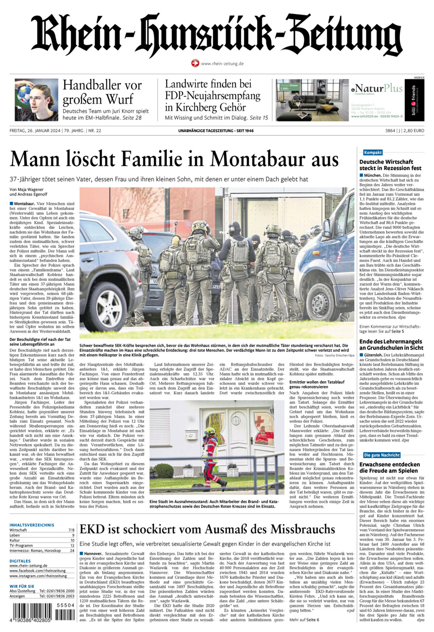Rhein-Hunsrück-Zeitung vom Freitag, 26.01.2024