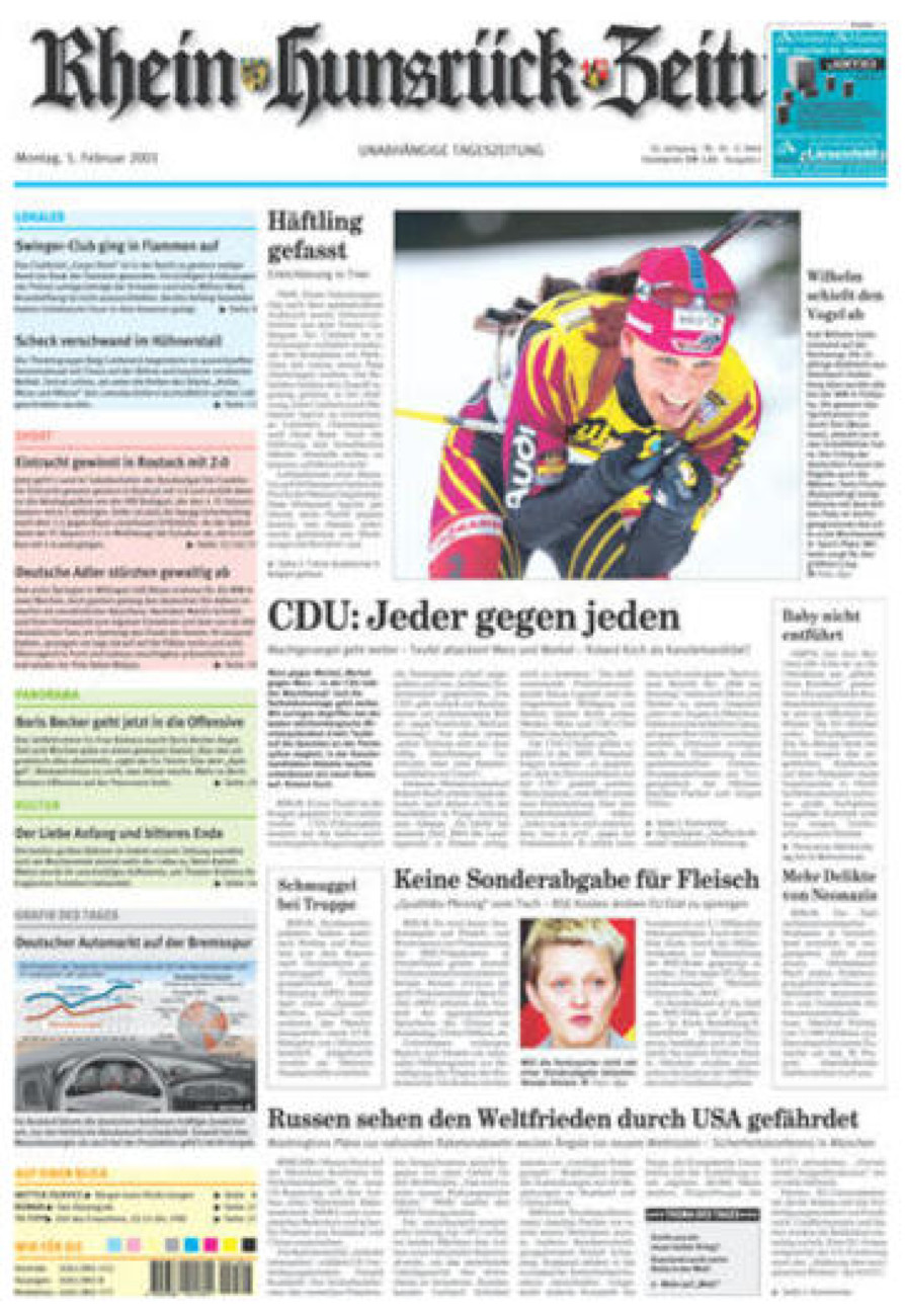 Rhein-Hunsrück-Zeitung vom Montag, 05.02.2001